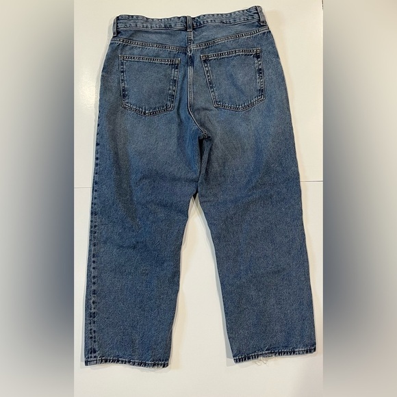 H&M High Waist Button Fly Ankle Length Cropped Mom Jeans Size 12 - Picture 4 of 5